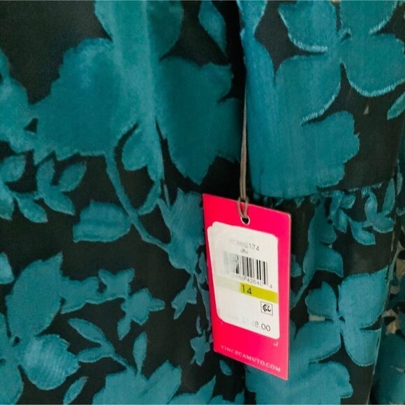 Vince Camuto Ladies Long Blouson Sleeve Shift Dress Keyhole Burnout Lined NEW 14 - Picture 4 of 9